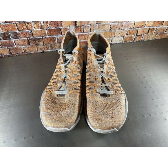 Nike Train Ultrafast Flyknit Mens 13 Training Shoe 843694 001 Orange Gray - Picture 3 of 8